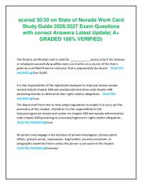 scored 30/30 on State of Nevada Work Card Study Guide 2026/2027 Exam Questions with corr