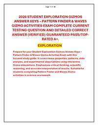2026 STUDENT EXPLORATION GIZMOS ANSWER KEYS – PATTERN FINDER& WAVES GIZMO ACTIVITIES EXAM