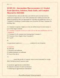 ECON 312 – Intermediate Macroeconomics A+ Graded Exam Questions, Solutions, Study Guide,