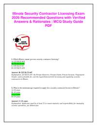 Illinois Security Contractor Licensing Exam 2026 Recommended Questions with Verified Ans