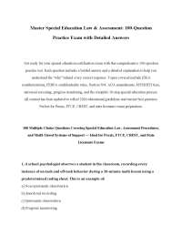 Master Special Education Law & Assessment: 100-Question Practice Exam with Detailed Answer
