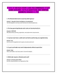 STATE OF NEVADA WORK CARD RECOMMENDED STUDY GUIDE 2025/2026 | 50 PILB QUESTIONS AND VERIF