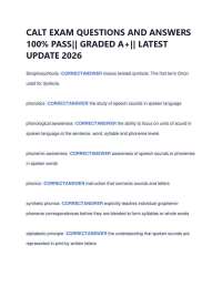 CALT EXAM QUESTIONS AND ANSWERS 100% PASS|| GRADED A+|| LATEST UPDATE 2026
