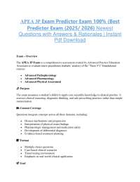 APEA 3P Exam Predictor Exam 100% (Best Predictor Exam (2025/ 2026) Newest Questions