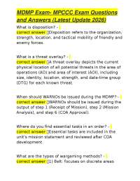 MDMP Exam- MPCCC Exam Questions and Answers (Latest Update 2026)