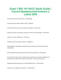 Exam 1 BIO 141 NVCC Study Guide | Correct Questions And Answers || Latest 2026
