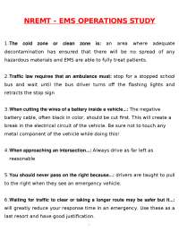 NREMT - EMS Operations Exam (Latest 2026 / 2027 Update) Questions and Verified Answers PDF