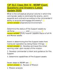 13F SLC Class 004-18 - MDMP Exam Questions and Answers (Latest Update 2026)