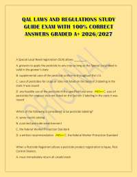 QAL Laws and Regulations Study Guide - California Qualified Applicator License Exam