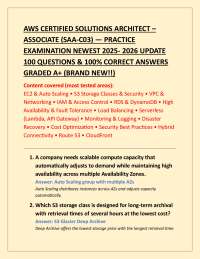 AWS CERTIFIED SOLUTIONS ARCHITECT – ASSOCIATE (SAA-C03) — PRACTICE EXAMINATION NEWEST 202