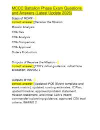 MCCC Battalion Phase Exam Questions and Answers (Latest Update 2026)