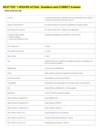 NSVT TEST 1 UPDATED ACTUAL Questions and CORRECT Answers
