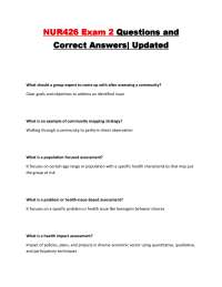 NUR426 Exam 2 Questions and Correct Answers| Updated