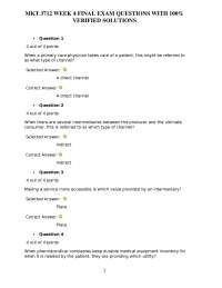MKT 3712 WEEK 4 FINAL EXAM QUESTIONS WITH 100% VERIFIED SOLUTIONS