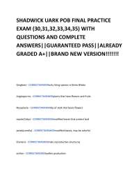 SHADWICK UARK POB FINAL PRACTICE EXAM (30,31,32,33,34,35) WITH QUESTIONS AND COMPLETE