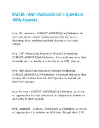 NACHA - AAP Flashcards Set 1 Questions With Answers.