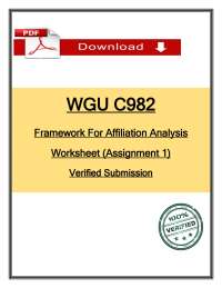 WGU C982 Framework for Affiliation Analysis (2026 / 2027) | Business | WGU (PDF)