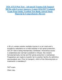 2026 ATLS Post Test – Advanced Trauma Life Support MCQs with Correct Answers | Latest 202