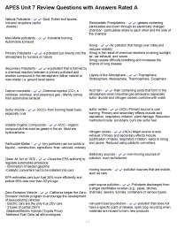 APES Unit 7 Review Questions with Answers Rated A.