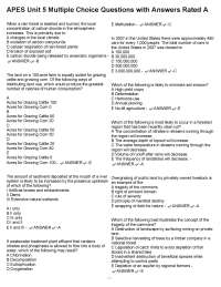 APES Unit 5 Multiple Choice Questions with Answers