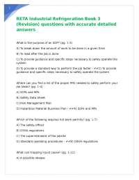 RETA Industrial Refrigeration Book 3 (Revision) questions with accurate detailed answers