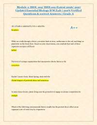 Module 1: BIOL 102/ BIOL102 (Latest 2026/ 2027 Update) Essential Biology II W/Lab | 100%