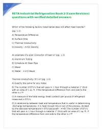 RETA Industrial Refrigeration Book 2 (Exam Revision) questions with verified answers