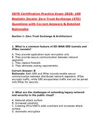 ZDTE Certification Practice Exam 2026 – 100 Realistic Zscaler Zero Trust Exchange (ZTE) Qu
