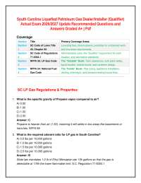 South Carolina Liquefied Petroleum Gas Dealer/Installer (Qualifier) Actual Exam 2026/2027