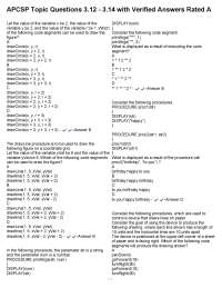 APCSP Topic Questions 3.12 - 3.14 with Verified Answers Rated A