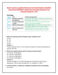 South Carolina Liquefied Petroleum Gas Dealer/Installer (Qualifier) Actual Exam 2026/2027