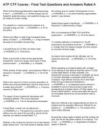 ATP CTP Course - Final Test Questions and Answers Rated A