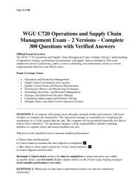 WGU C720 Operations and Supply Chain Management Exam – 2 Versions – Complete 300 Questions