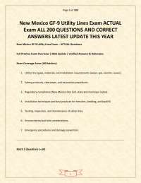 New Mexico GF-9 Utility Lines Exam ACTUAL Exam ALL 200 QUESTIONS AND CORRECT ANSWERS LATES