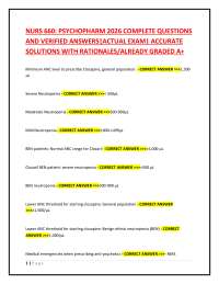 NURS 660 PSYCHOPHARM 2026 COMPLETE QUESTION