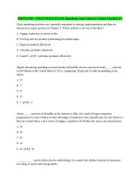 EBTM 350 - CHAPTER 8 EXAM Questions and Answers Latest Graded A+
