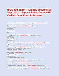 HIUS 390 Exam 1 (Liberty University) 2026/2027 – Proven Study Guide with Verified Question