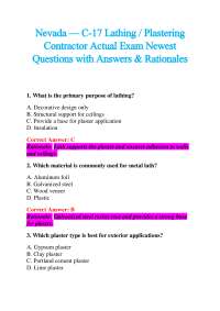Nevada — C-17 Lathing / Plastering Contractor Actual Exam Newest Questions with Answers