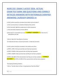 NURS 232- EXAM 2 LATEST 2026 ACTUAL.