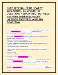 NURS 327 FINAL EXAM NEWEST UPDATED NEW
