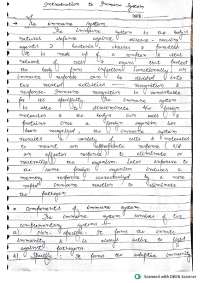 Immunology Study Notes: Immune System, Cells & Organs