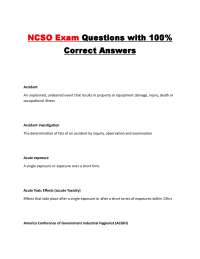NCSO Exam Questions with 100% Correct Answers