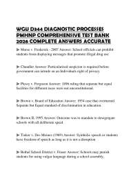 WGU D344 DIAGNOSTIC PROCESSES PMHNP COMPREHENSIVE TEST BANK 2026 COMPLETE ANSWERS ACCURA