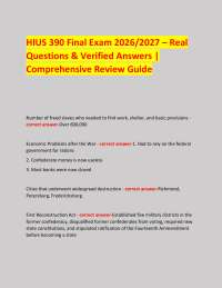 HIUS 390 Final Exam 2026/2027 – Real Questions & Verified Answers | Comprehensive Review