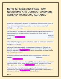 NURS 327 Exam 2026 FINAL 100+ QUESTION