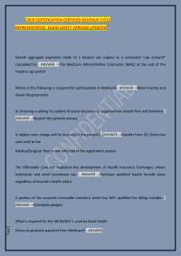CRCR CERTIFICATION CERTIFIED REVENUE CYCLE REPRESENTATIVE. EXAM LATEST VERSION UPDATED