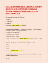NURS 612 ADVANCED HEALTH ASSESSMENT EXAM