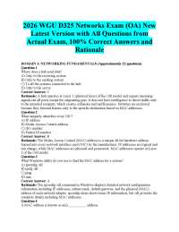 2026 WGU D325 Networks Exam (OA) New Latest Version with All Questions from Actual Exam