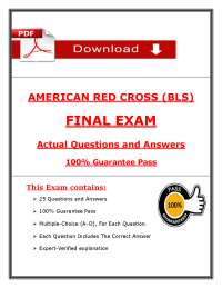 American Red Cross BLS Final Exam (2026 / 2027) | Basic Life Support (PDF)