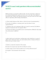 NUR 211 exam 1 study questions with accurate detailed answers